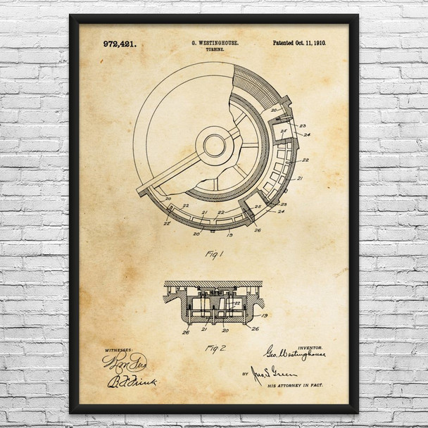 Turbine Patent Wall Art