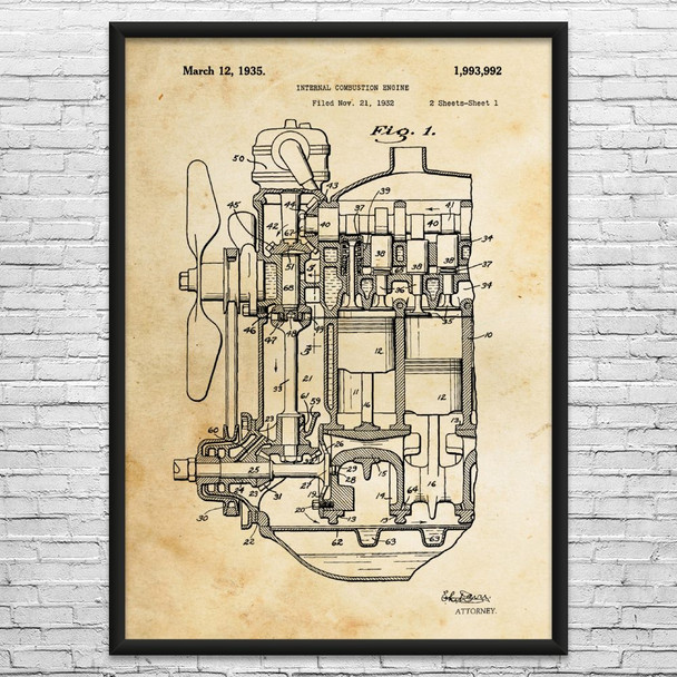 Henry F. Car Engine Patent Wall Art