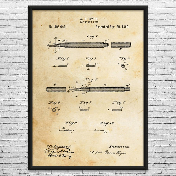 Fountain Pen Patent Wall Art