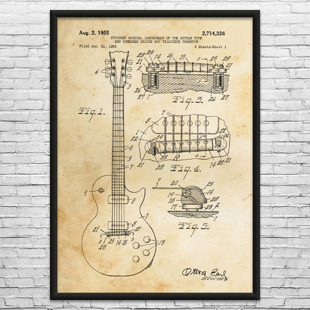 Electric Guitar Patent Wall Art
