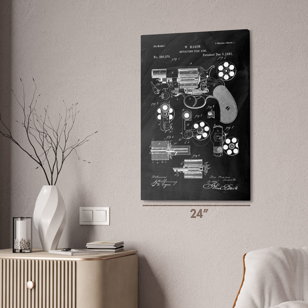 Revolver Handgun Patent Wall Art
