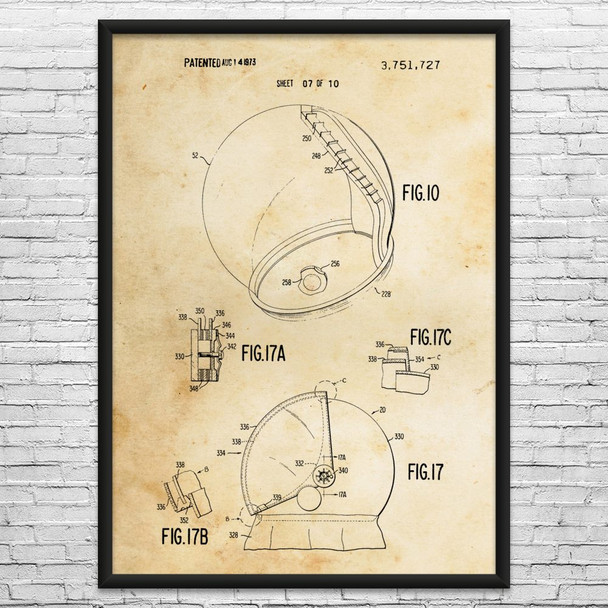 Space Suit Helmet Patent Wall Art