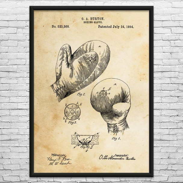 Boxing Glove Patent Wall Art