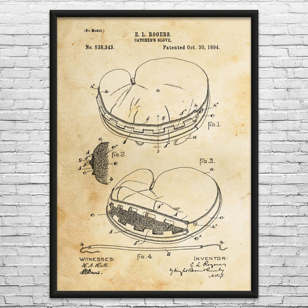 Catchers Mitt Patent Wall Art