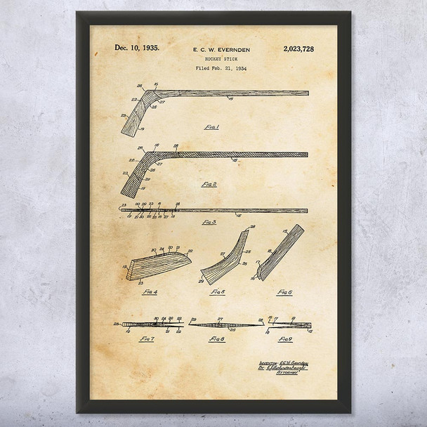 Hockey Stick Patent Wall Art