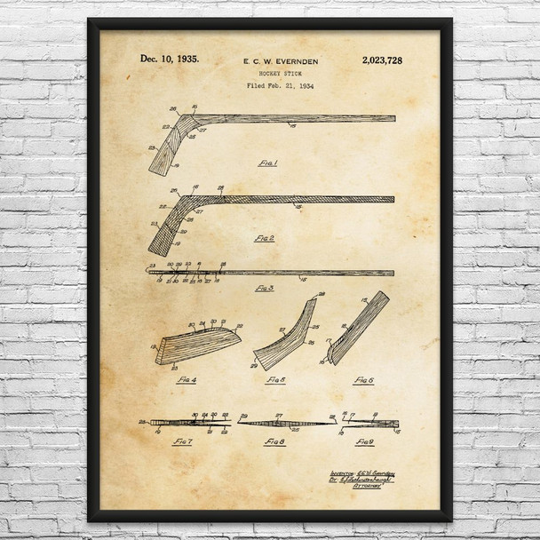 Hockey Stick Patent Wall Art