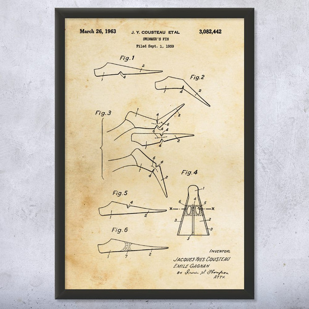 Swimmers Fin Patent Wall Art