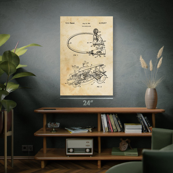 Scuba Diving Regulator Patent Wall Art