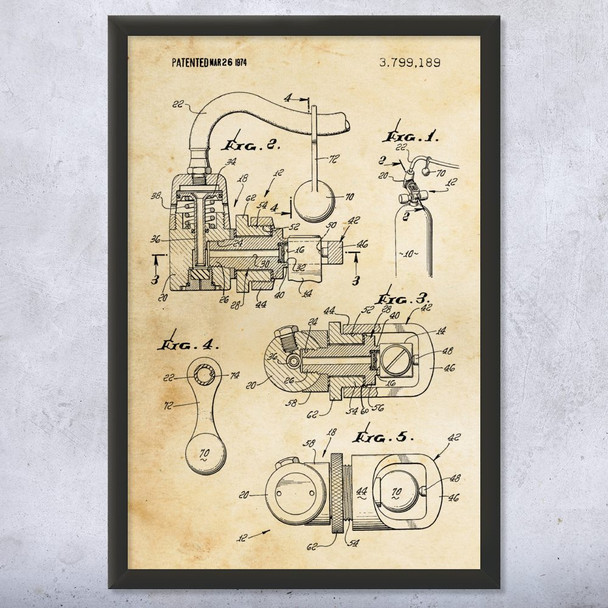 Scuba First Stage Patent Wall Art