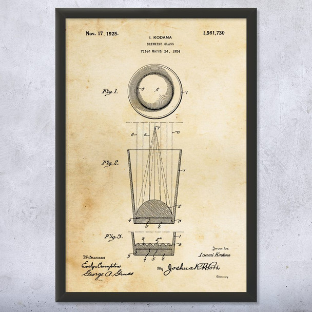 Shot Glass Patent Wall Art