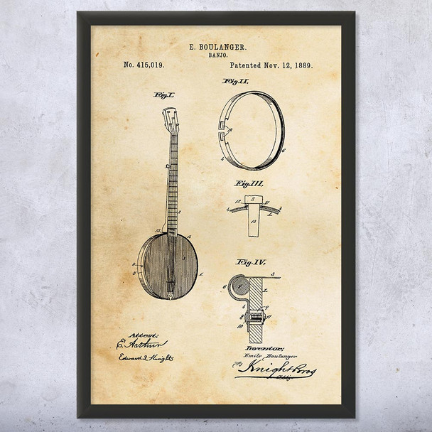 Banjo Patent Wall Art