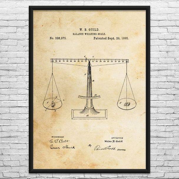Scales of Justice Patent Wall Art