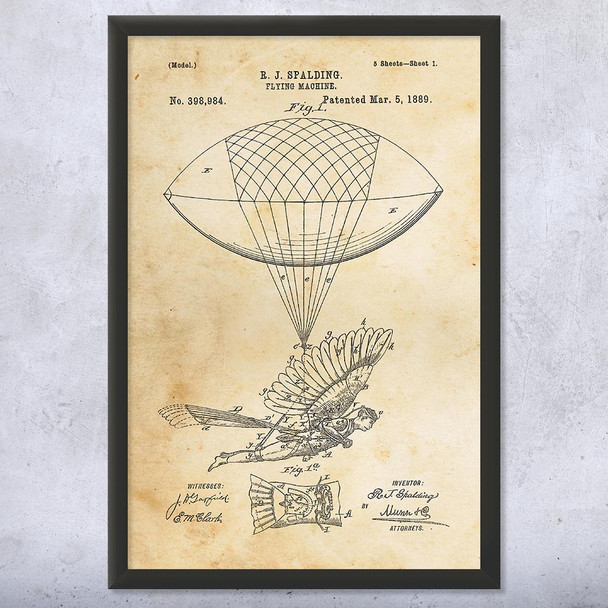 Flying Machine Patent Wall Art