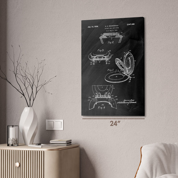 Toilet Seat & Cover Patent Wall Art
