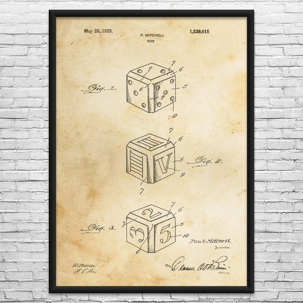 Dice Patent Wall Art