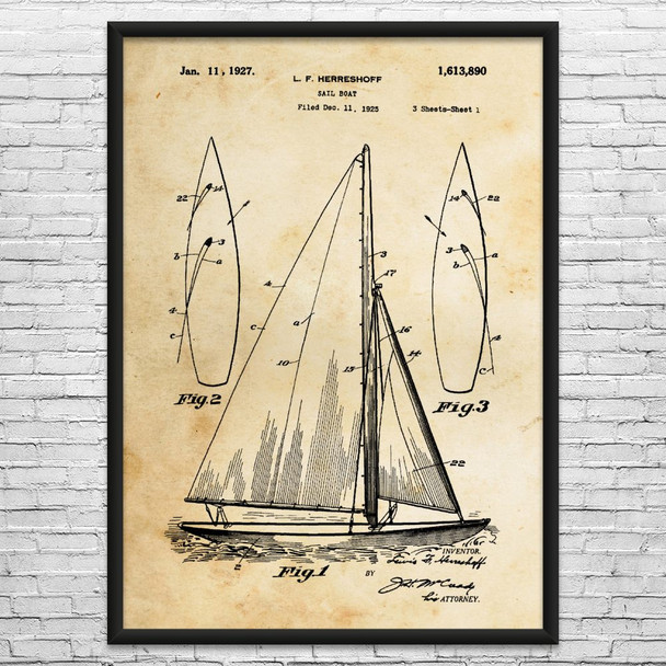 Sailboat Patent Wall Art