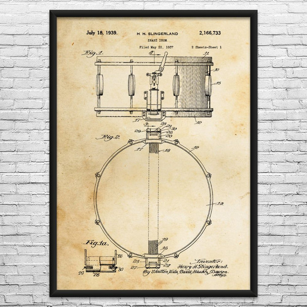 Snare Drum Patent Wall Art