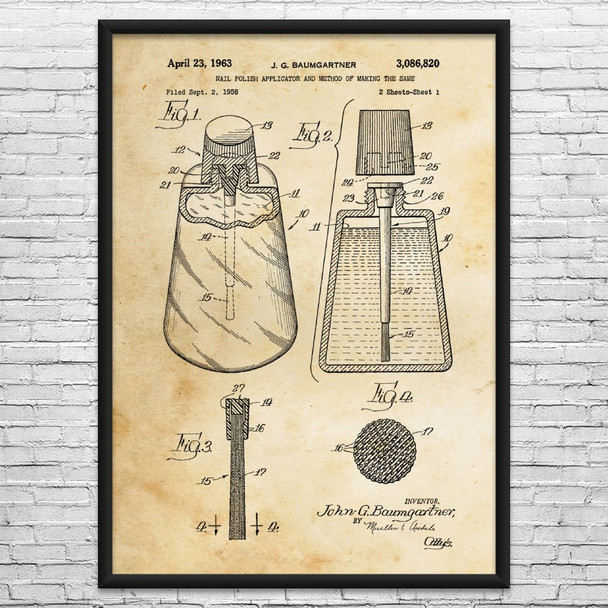 Nail Polish Patent Wall Art