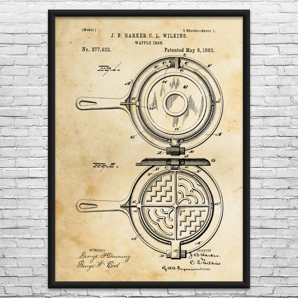 Waffle Iron Patent Wall Art