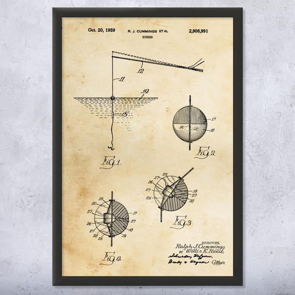 Fishing Bobber Patent Wall Art