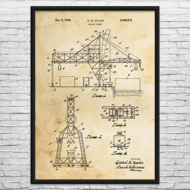 Bridge Crane Patent Wall Art