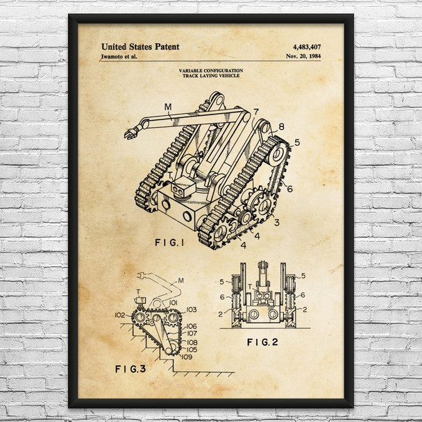 Bomb Robot Patent Wall Art