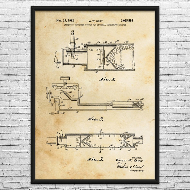 Catalytic Converter Patent Wall Art