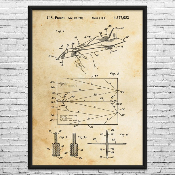 Paper Airplane Patent Wall Art