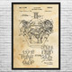V8 Engine Patent Wall Art