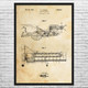 Combine Harvester Patent Wall Art