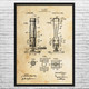 Bunsen Gas Burner Patent Wall Art
