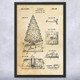 Rotating Christmas Tree Patent Wall Art