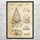 Rotating Christmas Tree Patent Wall Art
