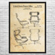 Lounge Chair Patent Wall Art