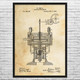Nikola Tesla Reciprocating Engine Patent Wall Art