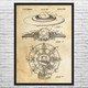 Flying Saucer UFO Patent Wall Art