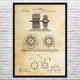 Nikola Tesla Magnetic Motor Patent Wall Art