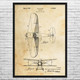 Staggered Biplane Patent Wall Art