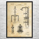Shower Faucet Valves Patent Wall Art