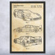 Ferrari F40 Sports Car Patent Wall Art