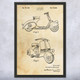 Moped Scooter Patent Wall Art
