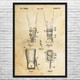 Tree Climbing Boot Patent Wall Art