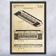 Electric Keyboard Patent Wall Art