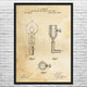 Edison Light Socket Patent Wall Art