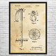 Ski Pole Grip & Ring Patent Wall Art