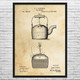 Tea Kettle Patent Wall Art