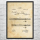 Pool Cue Stick Patent Wall Art