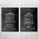 Bird Cage Patent Wall Art Set of 2
