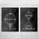 Hot Air Balloon Patent Wall Art Set of 2
