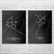 Cannabis Molecule Wall Art Set of 2